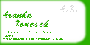 aranka koncsek business card